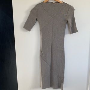 H&M Grey Knit Midi Dress